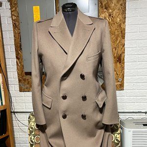Double Breasted Men's Full Length Wool Coat